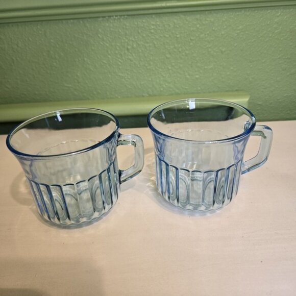 Pair of Stylish Blue Glass Cups - Picture 1 of 5